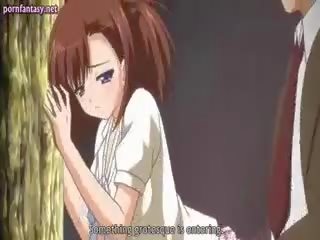 Pusaudze anime iela meitene izpaužas ieskrūvē