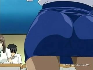 Anime koulu opettaja sisään lyhyt hame vids pillua