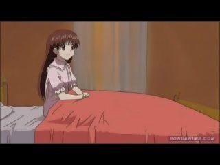 Roztomilý hentai anime mladý žena masturbuje a pak čerpané