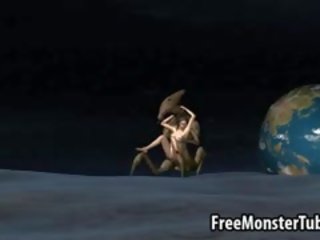 3d nana baisée sur la lune par un alien monstre