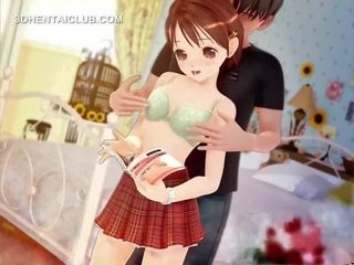 Delicate anime teismeline demonteeritakse jaoks seks ja tissid teased