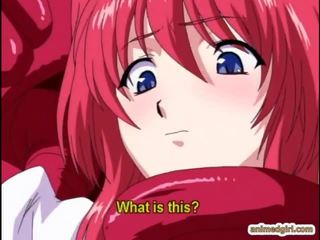 Redhead anime superb drilled allhole by tentacles
