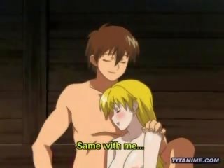 Magicl hentai anime dude spanks a blonde lover deep