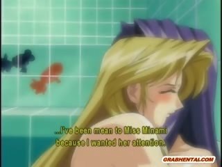 Lesbian Anime Coeds Group adult film In The Bathroom
