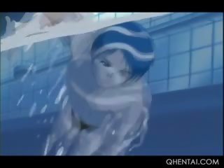 Hentai maga in grande tette prende vagina scopata cagnetto da il piscina