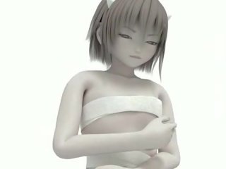 Seksual 3d anime mademoiselle pose in her içki geýim