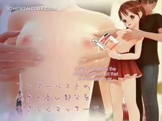 Delikatny anime ms obnażony na brudne wideo i cycki teased