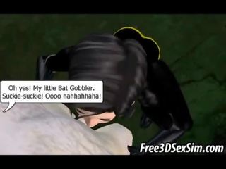 Terrific 3d batgirl krijgen geneukt hard door de joker
