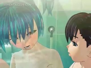 Anime X rated movie doll gets fucked good in shower