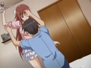 Anime jente tit knulling og gnir stor pecker blir en ansikts