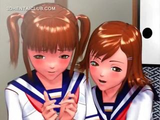Krásný anime mladý žena odření ji vysokoškolačky pořádný píča