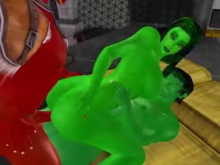 [fantasy-3dsexvilla 2] she-hulk inpulit de o demon și the hulk la 3dsexvilla 2