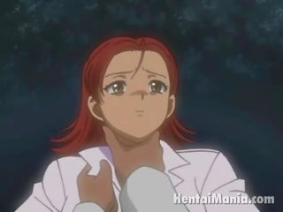Fiery redheaded anime malaikat mendapat kecil faraj dipaku oleh beliau indah rakan