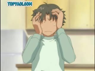 Piesaistīti augšup anime youngster licking a grūti firma kāts un jāšana grūti c